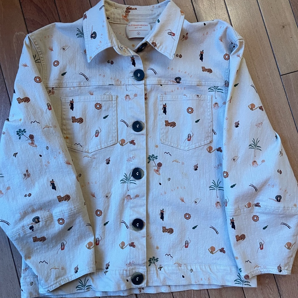 Alexandra Bueno Adventurer whimsical animal Jacket Size Medium Anthropologie - Picture 7 of 16